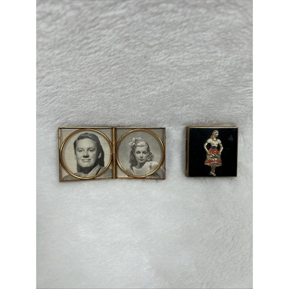 Vintage Mini Picture Frame Old Hollywood Star Golf Dancer Folding Travel Size